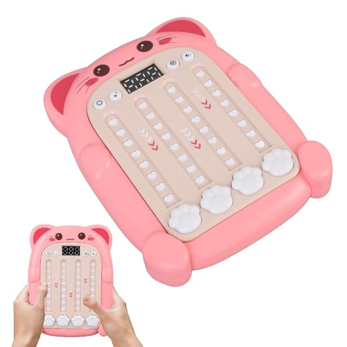 Asixxsix Rhythmus-Spielautomat für Kinder, 3-stufiges Schnell-Schiebe-Spiel, Handheld-Puzzlespiel mit Licht, Zappelspielzeug für Kinder, Lernspielzeug (Rosenate) von Asixxsix