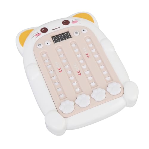 Asixxsix Rhythmus-Spielautomat für Kinder, 3-stufiges Schnell-Schiebe-Spiel, Handheld-Puzzlespiel mit Licht, Zappelspielzeug für Kinder, Lernspielzeug (White) von Asixxsix
