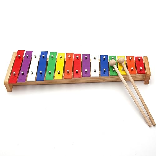 Asixxsix Xylophon für Kinder, 15 Noten Glockenspiel buntes Holzxylophon mit 2 Trommelstöcken, multifunktionales pädagogisches Musikspielzeug für Kinder Mädchen Asixxsix Xylophon für Kinder, 15 Noten Glockenspiel buntes Holzxylophon mit 2 Trommelstöcken, multifunktionales pädagogisches Musikspielzeug für Kinder Mädchen von Asixxsix