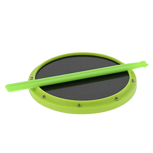 Dumb Drum Pad, Kohlefaser -Trommelsticks Drum -Trainingspad, Nicht -Schlupf -Stoßdämpfer -Matte mit Trommelstöcken, Percussion Drum Pad für Praxis -Percussion -Anfänger (Leuchtendes Grün) von Asixxsix