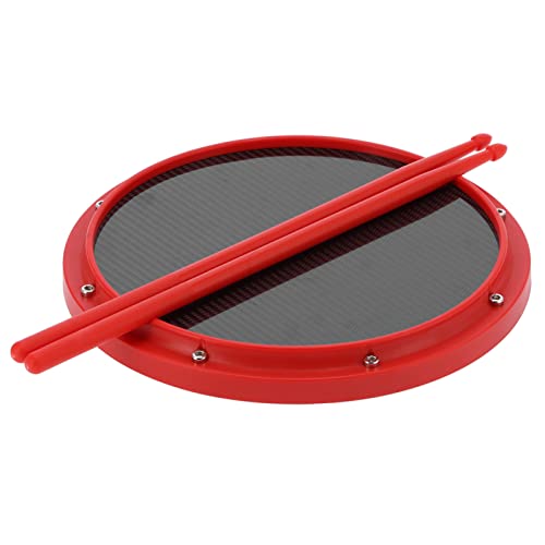 Dumb Drum Pad, Kohlefaser -Trommelsticks Drum -Trainingspad, Nicht -Schlupf -Stoßdämpfer -Matte mit Trommelstöcken, Percussion Drum Pad für Praxis -Percussion -Anfänger (Rot) von Asixxsix