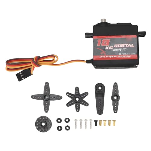 Hochmoment -Servo, 2,1 X 1,6 X 1,8 Zoll 25T Metal Getriebelenkeleuer -Steuerwinkel 180 ° Aluminiumlegierung Digitales Servo für 1/8 1/10 1/12 RC Car Roboter DIY Traxxas Scx10 (18 kg) von Asixxsix