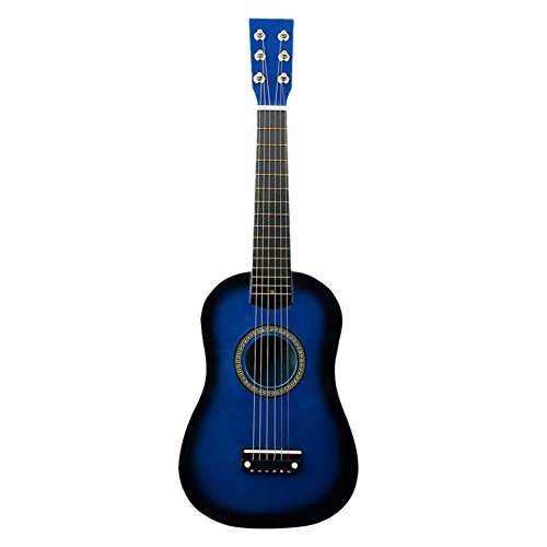 Musikinstrument Akustikgitarre 23 Zoll Kindergitarre, Musikalisches Spielzeug Kindergitarre aus Holz mit 1 Plektrum und 1 Aufbewahrungstasche für Kinder Anfänger (Blue) von Asixxsix