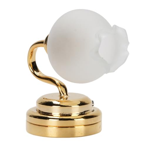 Puppenhaus-Wandleuchte, Puppenhaus-LED-Wandleuchte im Maßstab 1:12, blumenförmige Miniatur-Wandlampe, Miniatur-Wandleuchterlampe mit Schalter für DIY-Puppenhauszimmer von Asixxsix