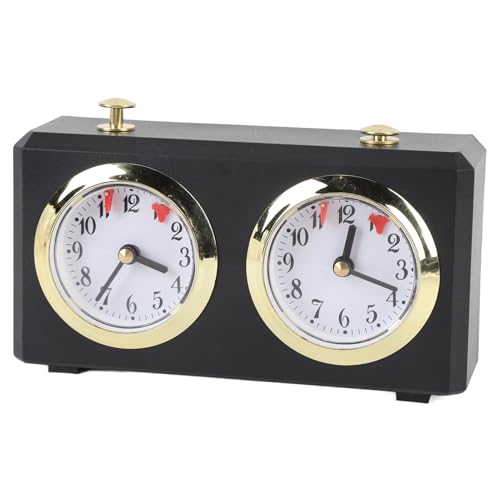 Retro -Analog -Schachkakt -Timer, Professionelle Mechanische Schachuhr mit Großen Zifferblättern, Leicht zu Lesen, Mechanischer Schachtimer für Schachbrett International Chess von Asixxsix