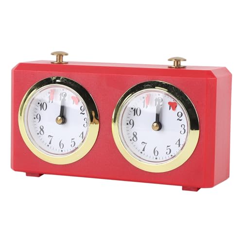 Retro -Analog -Schachkakt -Timer, Professionelle Mechanische Schachuhr mit Großen Zifferblättern, Leicht zu Lesen, Mechanischer Schachtimer für Schachbrett International Chess von Asixxsix
