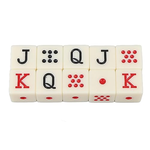 Spanische Pokerwürfel, 20 Stück, Kunststoff, spanische Würfel, tragbar, 6-seitig, leicht, JQK-Würfel, langlebig, quadratische Würfel, kleine Spielwürfel für Brettspiele Spanische Pokerwürfel, 20 Stück, Kunststoff, spanische Würfel, tragbar, 6-seitig, leicht, JQK-Würfel, langlebig, quadratische Würfel, kleine Spielwürfel für Brettspiele von Asixxsix