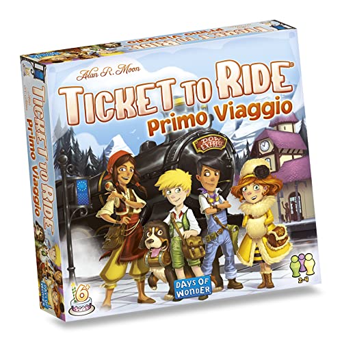 Asmodee 8516 Primo Viaggio Europäische Eisenbahn Ticket to Ride First Journey Italian Edition, Einzeln - Italienische Sprache von Asmodee
