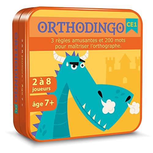Aritma – ORTHODINGO CE1 – Gesellschaftsspiel für 7 Jahre – Fortschritte und Verbesserung der Rechtschreibung – Wörter lernen und den Wortschatz entwickeln – 2-8 Spieler – 15 Minuten – französische von Asmodee