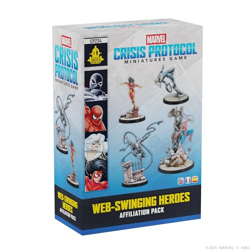 Asmodee, Marvel: Crisis Protocol – Web-Swinging Heroes, Affiliation Pack, Atomic Mass Games, Tabletop, 2 Players, from Age 14+, 90-120 Minutes, English, French and Spanish von Asmodee