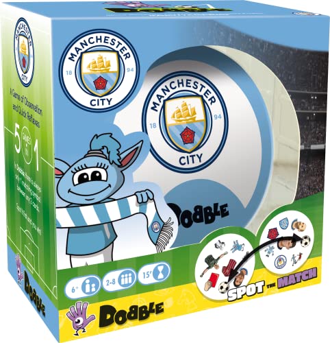 Asmodee , Dobble Manchester City, Card Game, Ages 6+, 2-8 Players, 15 Minutes Playing Time von Zygomatic