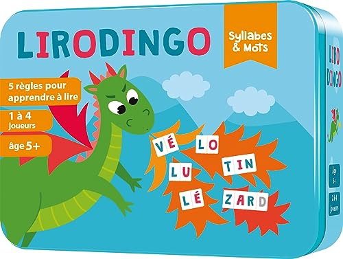 ASMODEE | Aritma | LiroDingo Silben und Wörter | Gesellschaftsspiele | Lernkartenspiele | Phonologie und Buchstaben | Kindergarten GS und CP | Kinderspiel | ab 5 Jahren | 1 bis 4 Spieler | von ASMODEE