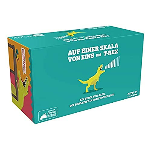 Exploding Kittens | Auf einer Skala von Eins bis T-rex | Partyspiel | Kartenspiel | 2-8 Spieler | Ab 7+ Jahren | 15+ Minuten | Deutsch von Asmodee