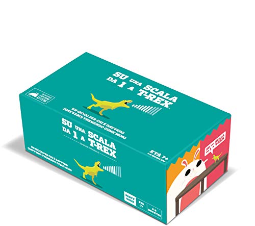 Asmodee - Auf Einer Skala von 1 bis T-Rex - Kartenspiel, Partyspiel von den Machern von Exploding Kittens, 2-8 Spieler, ab 14 Jahren, Ausgabe auf Italienisch von Asmodee