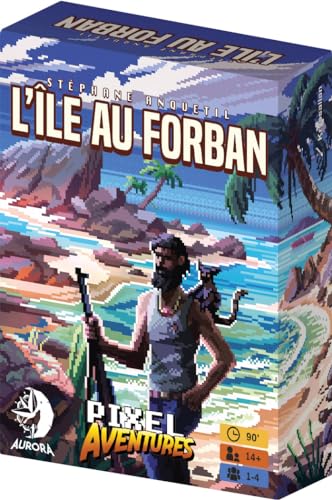 Asmodee Aurora Pixel Abenteuer: Die Insel im Forban – Gesellschaftsspiele – Kartenspiel – Spiel für Kinder, Erwachsene und Familie – ab 10 Jahren – 1 bis 4 Spieler – 90 Minuten – französische Version von Asmodee