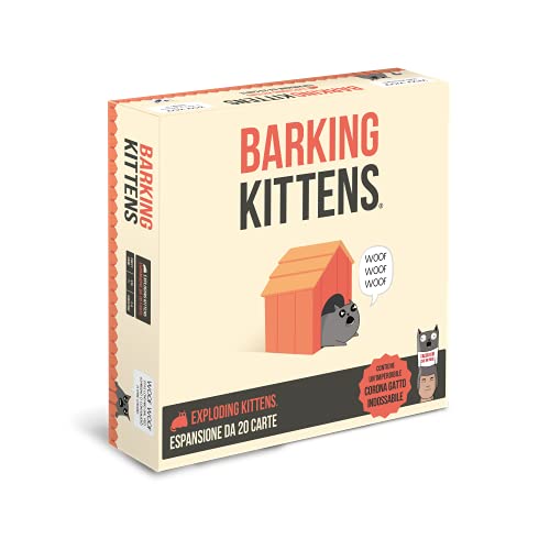 Asmodee - Barking Kittens, Erweiterung Kartenspiel, Exploding Kittens, Edition auf Italienisch von Asmodee