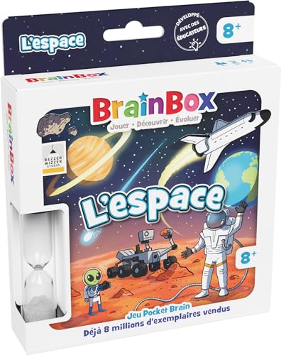 BRAINBOX Pocket: L'Espace – Kartenspiel zur Erinnerung und Beobachtung – schnelles Familienspiel für Kinder ab 8 Jahren – Lernen mit Spaß – Taschenausgabe – 1 Spieler + – 10 Minuten – französische von Asmodee