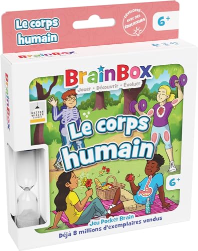 BRAINBOX Pocket: Der menschliche Körper – Kartenspiel zur Erinnerung und Beobachtung – schnelles Familienspiel für Kinder ab 6 Jahren – Lernen mit Spaß – Taschenausgabe – 1 Spieler – französische von Asmodee