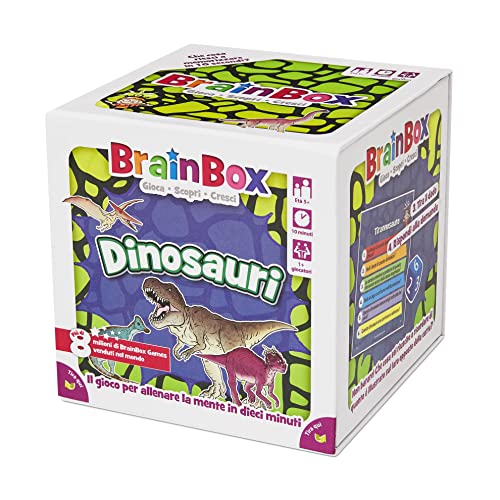 Asmodee - BrainBox: Dinosaurier (2022), Spiel zum Lernen und Trainieren des Geistes, 1+ Spieler, 5+ Jahre alt, Ed. auf Deutsch von Asmodee