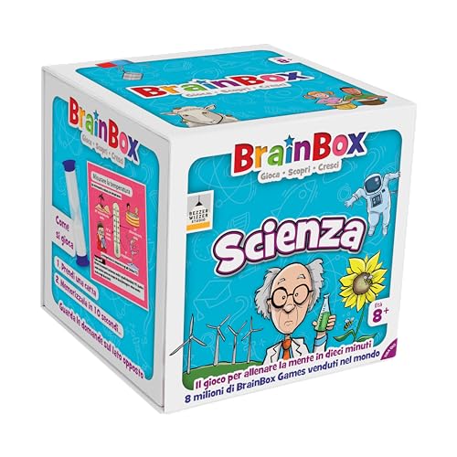 Asmodee - BrainBox: Wissenschaft - Spiel zum Lernen und Trainieren des Geistes, 1+ Spieler, 8+ Jahre, Ausgabe auf Italienisch von Asmodee
