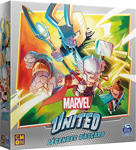 Asmodee Cmon Marvel United – Erweiterung: Asgard Legendden – Gesellschaftsspiele – Kartenspiele – kooperatives Spiel – Spiel für Erwachsene und Kinder ab 14 Jahren – 1 bis 4 Spieler – französische Version von Asmodee