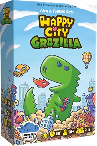 ASMODEE Cocktail Games Happy City – Erweiterung: Grozilla – Gesellschaftsspiele – Kartenspiel – Familienspiel – Kinderspiel ab 10 Jahren – 2 bis 5 Spieler – 30 Minuten – französische Version von ASMODEE