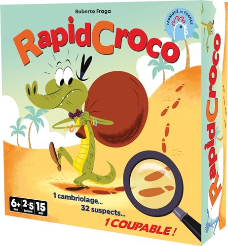 Asmodee Cocktail Games RapidCroco – Gesellschaftsspiele – Kartenspiele – Beobachtungs- und Schnelligkeitsspiele – Familienspiele und Kinder ab 6 Jahren – 2 bis 5 Spieler – französische Version von Asmodee