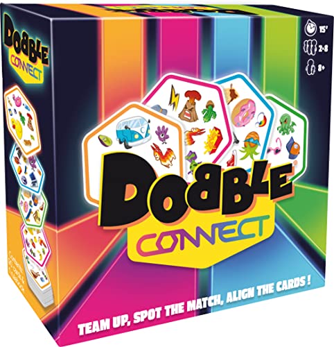 Asmodee Dobble Connect, schnell reagierendes Kartenspiel, ab 8 Jahren, für 2-8 Spieler, über 20 Minuten Spieldauer - Englische Sprache Asmodee Dobble Connect, schnell reagierendes Kartenspiel, ab 8 Jahren, für 2-8 Spieler, über 20 Minuten Spieldauer - Englische Sprache von Asmodee