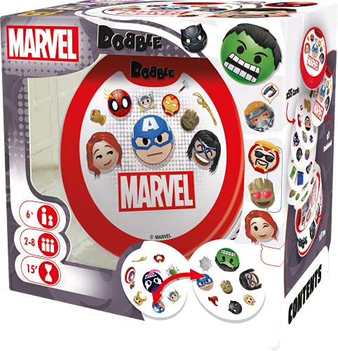 Asmodee Dobble Marvel Emoji, Kartenspiel, ab 6 Jahren, für 2–8 Spieler, 15 Minuten Spieldauer von Asmodee