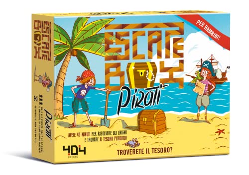 Asmodee - Escape Box: Piraten - Lustiges Spiel in der Box zur Organisation Einer Schatzsuche, 2-5 Spieler, 7-12 Jahre, italienische Ausgabe von Asmodee