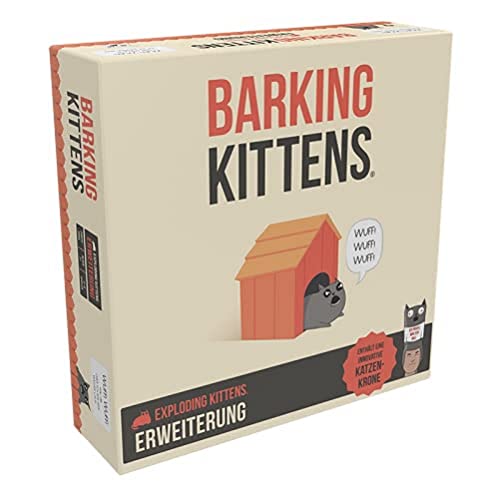 Exploding Kittens, Exploding Kittens – Barking Kittens, Erweiterung, Partyspiel, Kartenspiel, 2-5 Spieler, Ab 7+ Jahren, 15+ Minuten, Deutsch von Exploding Kittens