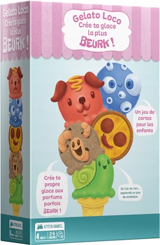 Asmodee Exploding Kittens Gelato Loco – Gesellschaftsspiel – Spiel für Kinder und Familie – ab 4 Jahren – 2 bis 5 Spieler – 10 Minuten – französische Version von Asmodee