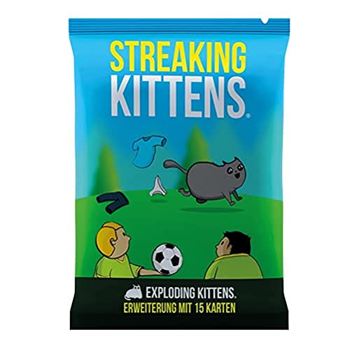 Exploding Kittens, Exploding Kittens – Streaking Kittens, Erweiterung, Partyspiel, Kartenspiel, 2-5 Spieler, Ab 7+ Jahren, 15+ Minuten, Deutsch von Exploding Kittens