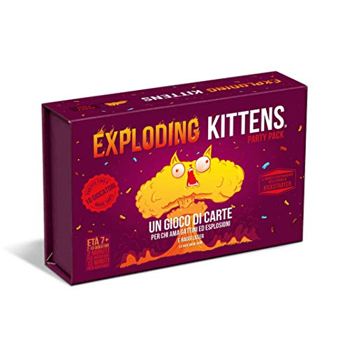 Asmodee - Exploding Kittens: Party Pack - Lustiges Kartenspiel, 2-10 Spieler, 7+ Jahre, Italienische Ausgabe von Asmodee