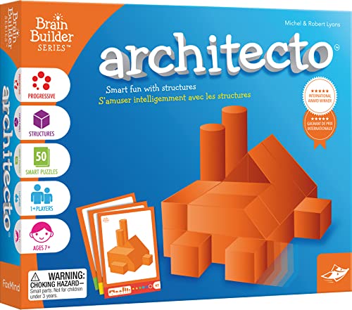 Asmodee FOXARCH02FR FoxMind | Architecto | 3D-Puzzle | Logikspiel | Alter: 7+ | 1 Spieler | Spielzeit: 10 min, Orange von Asmodee