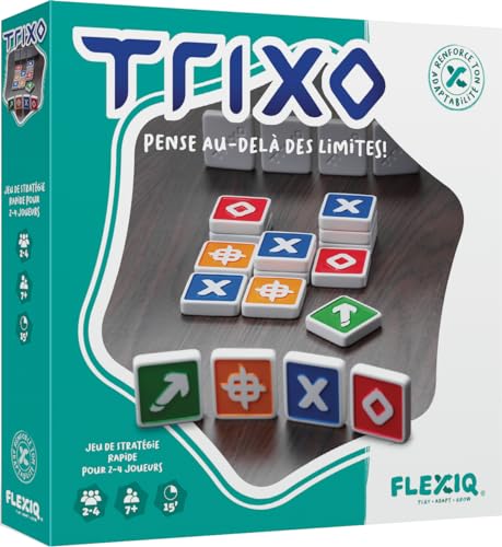 Asmodee FlexiQ Trixo Brettspiele, Strategie- und Denkspiele, Reise- und Taschenspiele, Familienspiele ab 7 Jahren, 2-4 Spieler, französische Version von Asmodee