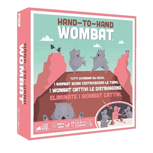 Asmodee - Hand-to-Hand Wombat - Brettspiel, Party Game, von den Machern von Exploding Kittens, 3-6 Spieler, 7+ Jahre, italienische Ausgabe von Asmodee