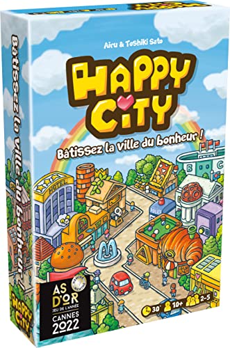 Asmodee | Happy City | FR | Gesellschaftsspiel | 2-5 Spieler | ab 10 Jahren | 30-60 Minuten | Strategiespiel von Asmodee
