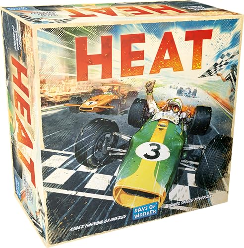 Asmodee - Days of Wonder – HEAT – Rennstrategiespiel – Gesellschaftsspiel für Kinder ab 10 Jahren – Brettspiel für 1 bis 6 Spieler – 60 Minuten – Immersives Rennen - Französische Sprache von Asmodee
