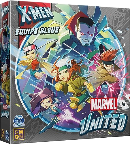 Asmodee Cmon Marvel-United – X-Men: Blaues Team – Gesellschaftsspiele – Kartenspiele – kooperatives Spiel – Erwachsene und Kinder ab 14 Jahren – 1 bis 4 Spieler – französische Version von Asmodee