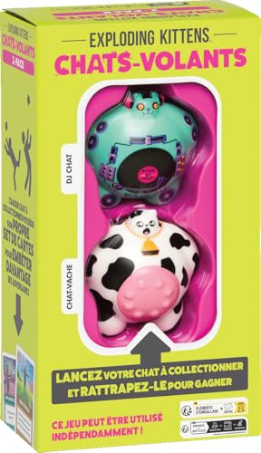 Asmodee - Katzen – Fliegen: Pack 2 Katzen Nr. 4 – Gesellschaftsspiele, EIN Kartenspiel der Ersteller von Exploding Kitten, Spiel für Familie und Kinder ab 8 Jahren, 2 Spieler und +, französische von Asmodee