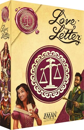 Asmodee - Liebesbrief - Strategisches Kartenspiel für Erwachsene und Kinder ab 10 Jahren - Schnelles Brettspiel - Risikobereitschaft & Abzug - 2 bis 6 Spieler - 15 Min - Französische Version - Z-Man von Asmodee