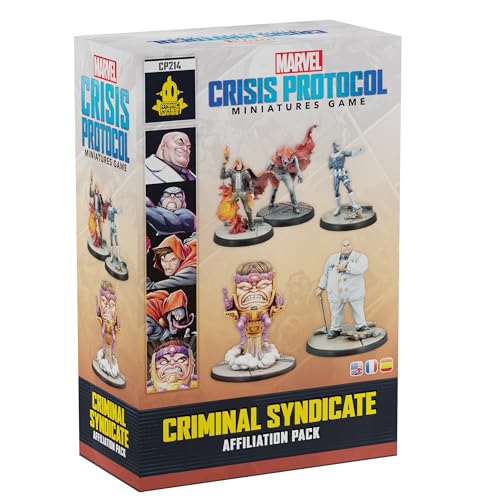 Asmodee Marvel Crisis Protocol: Criminal Syndicate Affiliation Pack, Erweiterung, Miniaturspiel, ab 14 Jahren, für 2 Spieler, 90 Minuten pro Spiel, Spanisch/Englisch/Französisch von Asmodee