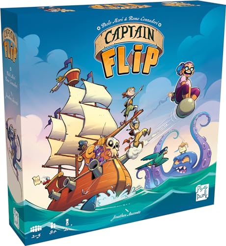 Asmodee Play Punk Captain Flip – Gesellschaftsspiele – Strategiespiele – Spiel für Erwachsene und Kinder ab 8 Jahren – 2 bis 5 Spieler – französische Version von Asmodee