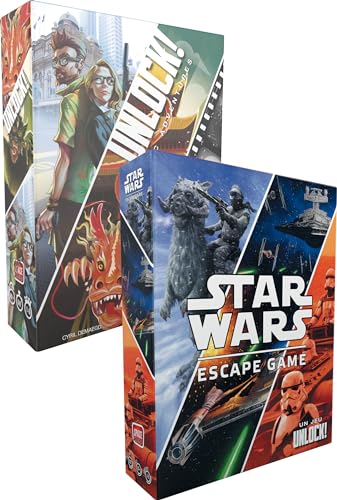 Asmodee - Space Cowboys – Unlock! Bundle Epic Adventures + Star Wars – UNbox Now – Escape Game für Kinder und Erwachsene – Kartenspiele ab 10 Jahren – kostenlose App – französische Version Asmodee - Space Cowboys – Unlock! Bundle Epic Adventures + Star Wars – UNbox Now – Escape Game für Kinder und Erwachsene – Kartenspiele ab 10 Jahren – kostenlose App – französische Version von Asmodee