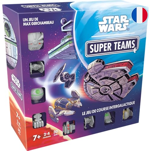 Asmodee - Star Wars Super Teams – Gesellschaftsspiel für Raumschiffrennen für 2 bis 4 Spieler ab 7 Jahren, Kartenspiel mit Figuren, 30 Minuten, französische Version Asmodee - Star Wars Super Teams – Gesellschaftsspiel für Raumschiffrennen für 2 bis 4 Spieler ab 7 Jahren, Kartenspiel mit Figuren, 30 Minuten, französische Version von Asmodee