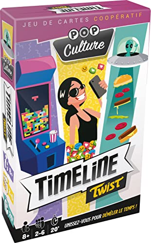 Asmodee Timeline Twist Pop Culture – Gesellschaftsspiel für Kinder ab 8 Jahren – Kartenspiel – Herausforderung kooperativ – Vereinen Sie Sich, um die Zeit zu entwirren – 2 bis 6 Spieler – 20 Minuten von Asmodee
