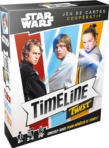 ASMODEE - Timeline Twist Star Wars – Gesellschaftsspiel ab 8 Jahren – Testen Sie Ihre Wissen auf der Saga Star Wars – Kartenspiel – 2 kooperative oder kompetitive Modi – 2 bis 6 Spieler – 20 Minuten von ASMODEE