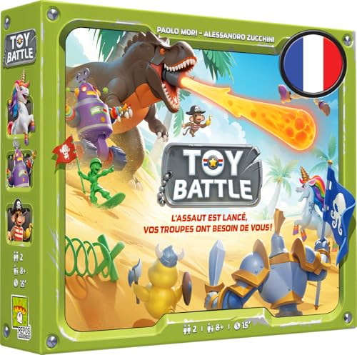Asmodee - Toy Battle – Gesellschaftsspiele – Strategisches Brettspiel – Spiel für Erwachsene und Kinder ab 8 Jahren – 2 Spieler – 15 Minuten – französische Version, Repos Produktion von Asmodee