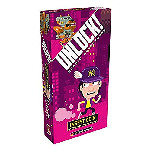 Asmodee, Unlock! – Insert Coin, Familienspiel, Rätselspiel, 1-6 Spieler, Ab 10+ Jahren, 60+ Minuten, Deutsch von Space Cowboys